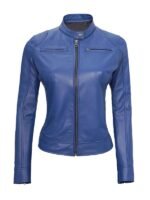 Women's Cafe Racer Blue Jacket