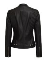 Women's Black Slim Fit Biker Leather Jacket