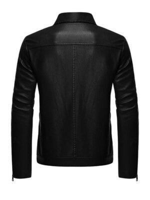 Casual Style Black Faux Jacket