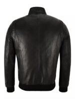 Classic Bomber Black Leather Biker Jacket