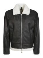 Men's Black Bomber Shearling Jacket