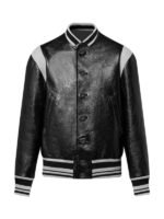 Men's Black Bomber Leather Jacket