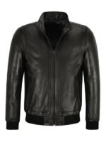 Men's Black Bomber Biker Jacket