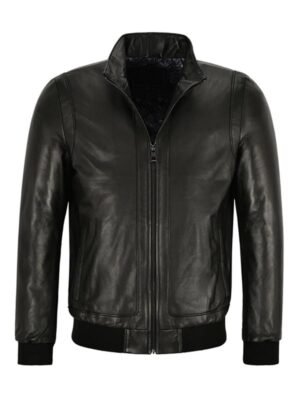 Men's Black Bomber Biker Jacket