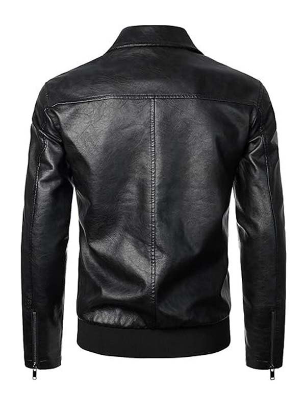 Men's Black Classic Bomber Zipper Jacket