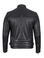 Men's Fitted Black Leather Biker Jacket