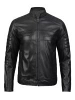 Men's Black Leather Biker Jacket