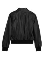 Men's Black Leather Bomber Jacket