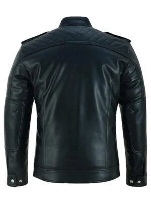 Men's Black Quilted Biker Jacket