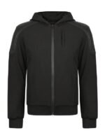 Men's Black Shoulder Quilted Hoodie