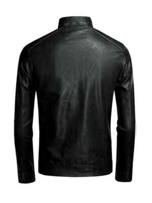 Men's Black Leather Biker Jacket