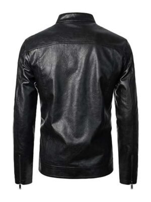 Men's Slim Fit Black Biker Jacket