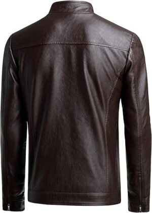 Men's Slim Fit Brown Leather Jacket