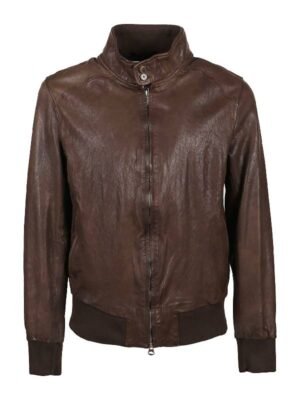 Men's Brown Bomber Leather Jacket