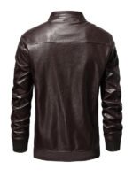 Men's Slim Fit Biker Brown Leather Jacket