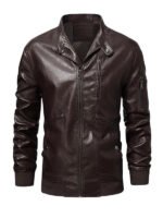 Men's Slim Fit Biker Brown Leather Jacket