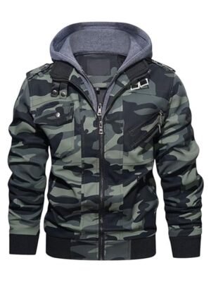 Men's Camouflage Green Bomber Jacket