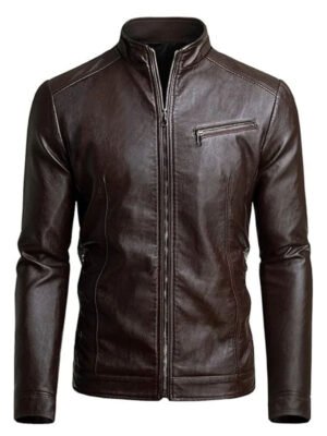 Men's Vintage Biker Brown Jacket