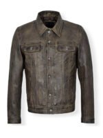 Men's Shirt Style Dirty Brown Jacket