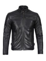 Men's Black Fitted Leather Jacket