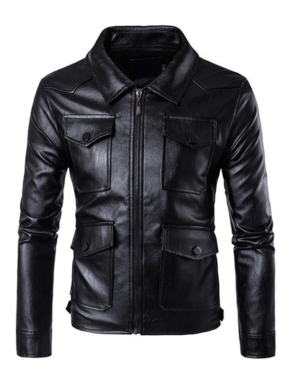 Men's Shirt Style Leather Jacket