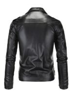 Men's Belted Rider Black Leather Jacket