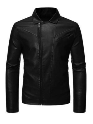 Men's Slim Fit Biker Faux Jacket