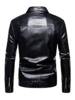 Men's Black Belted Biker Leather Jacket