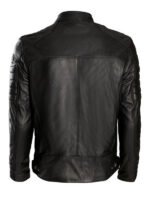 men's black leather motorcycle jacket