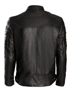 men's black leather motorcycle jacket