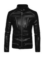 Men's Slim Fit Black Leather Jacket