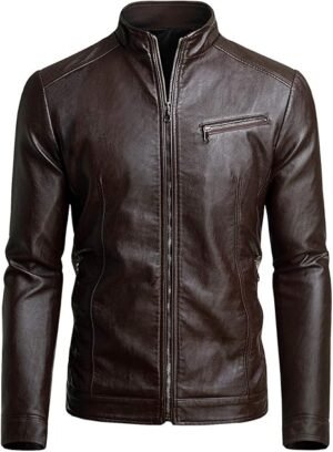 Men's Vintage Biker Brown Jacket