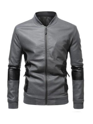 Men's Slimfit Splice Biker Leather Jacket