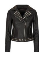 Women's Asymmetrical Zipper Black Leather Jacket