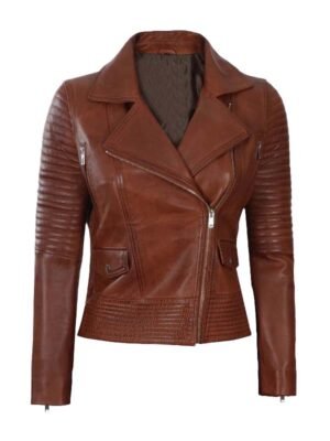 Women's Slim Fit Biker Cafe Racer Jacket