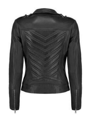 Women's Slimfit Biker Black Leather Jacket