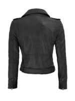 Women's Cropped Black Leather Jacket