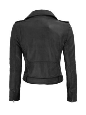 Women's Cropped Black Leather Jacket