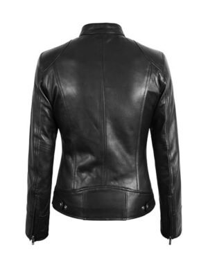 Women's Black Cafe Racer Jacket