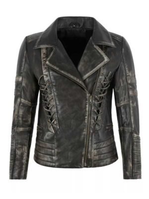 Women's Vintage Laced Biker Jacket