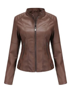 Women's Brown Motorcycle Leather Jacket