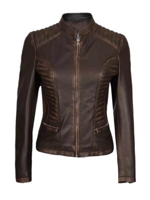 Women's Dark Brown Leather Jacket