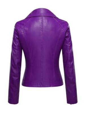 Women's Purple Slimfit Biker Jacket