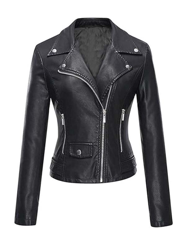 Women's Short Body Slimfit Leather Jacket