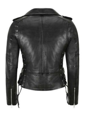 Women's Black Gothic Style Leather Jacket