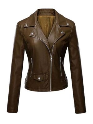 Women's Slim Fit Biker Leather Jacket