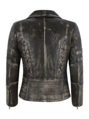 Women's Black Gothic Style Leather Jacket