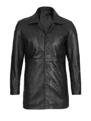 Men's Black 3/4 Length Coat