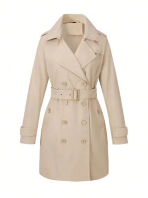 Double Breasted Beige Trench Coat