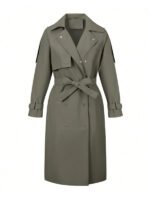 Women's Double Breasted Belted Cotton Coat